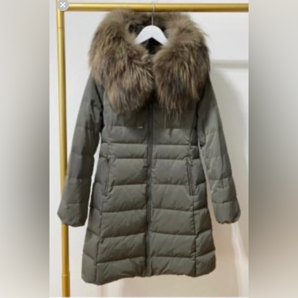 VOV down padding w real raccoon fur hood jacket